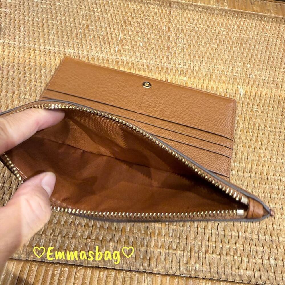 Tory Burch Tan Zip Wallet - Classic Leather Wristlet - Picture 10 of 10